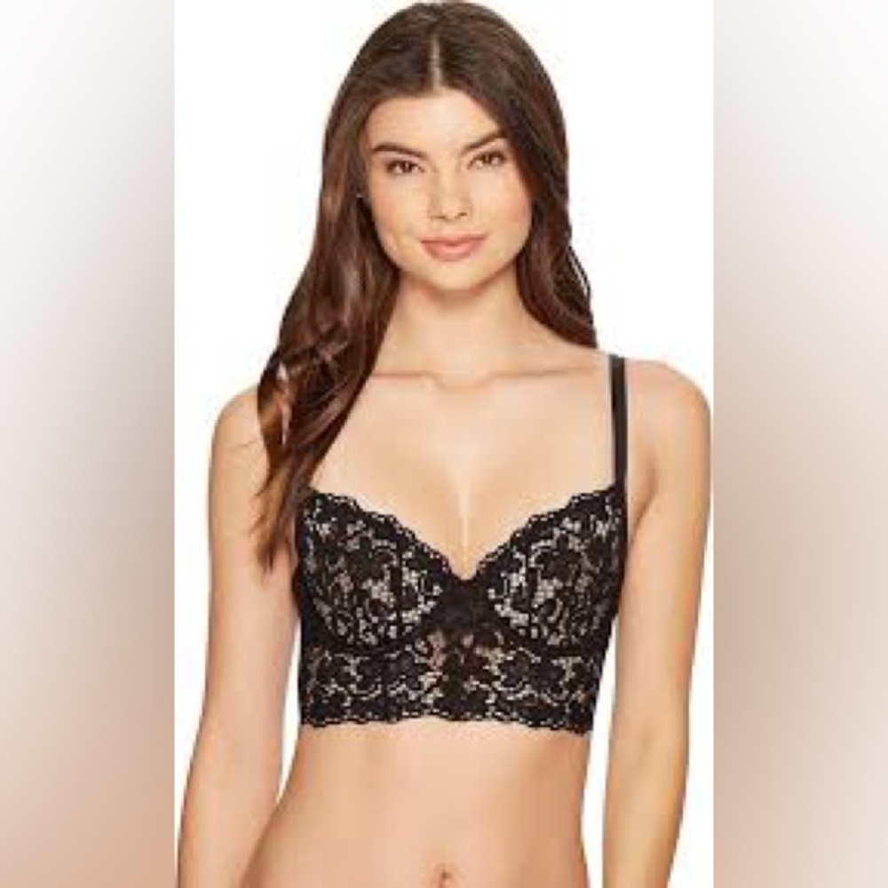 DKNY Women's Classic Black Lace Long Line Demi New Without Tags Size 32C